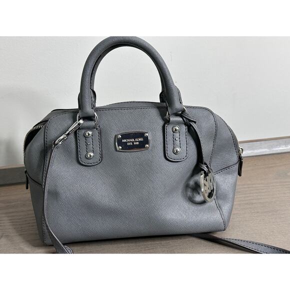 MICHAEL Michael Kors Handbags - MICHAEL Michael Kors Grey Leather Dome Satchel